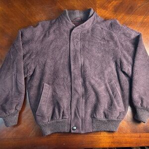 Peruvian Connection Deep Brown Bomber Jacket 72% ALPACA 28% WOOL SIZE M
